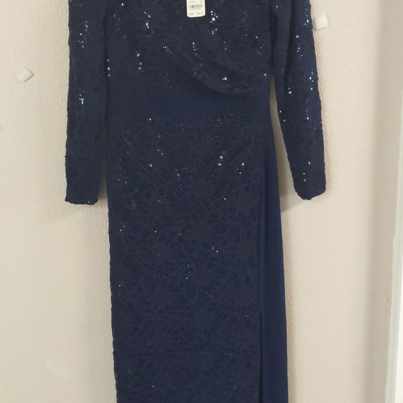 Ralph Lauren Fall Long Sleeve Lace Sequin Gown - Picture 1 of 4
